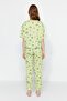Green Eye Patterned T-shirt-Pants Knitted Pajamas Set THMSS21PT0236 - 5