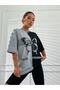 Double Color Butterfly Yourself Printed Oversize T-shirt - 3
