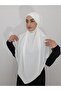 Ready-made Souffle Bagged Practical Scarf Khimar Ecru Color - 4