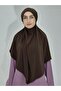 Souffle Ready Tied Large Scarf Suitable for Hijap Hajj Umrah Sandy Fabric Brown - 4