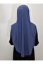 Prayer Cloth Khimar, Ready Large Scarf, Malaysia Model, Sandy Fabric Indigo for Hijap, Hac Umrah - 3