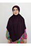 Souffle Ready Tied Peceli Large Scarf Hıjap Plum Suitable for Hajj and Umrah - 3