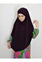Souffle Ready Tied Peceli Large Scarf Hıjap Plum Suitable for Hajj and Umrah - 4
