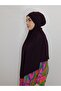 Souffle Ready Tied Peceli Large Scarf Hıjap Plum Suitable for Hajj and Umrah - 5