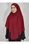 Souffle Ready Tied Large Scarf Suitable for Hijap Hajj Umrah Sandy Fabric Claret Red