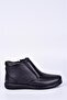 Genuine Leather Men's Black Comfort Orthopedic Daily Boots with Fur Inside - 2