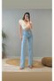 Libby Blue Snow Wash High Waist Wide Leg Denim Jeans - Wide Leg - 2