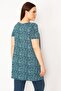 Women's Large Size Green Collar Gipe Rubber and Pocket Detailed Tunic 65n32938 - 4