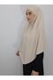 Souffle Ready Tied Large Scarf Suitable for Hijap Hajj Umrah Sandy Fabric Skin Color - 2