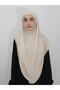 Souffle Ready Tied Large Scarf Suitable for Hijap Hajj Umrah Sandy Fabric Skin Color - 4