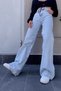 Claire Light Blue Snow Wash Super High Waist Wide Leg Denim Jeans