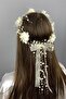 Special Design Bridesmaid Crown Cream Laser Rose Pearl Outer Shooting Crown – Headband, Stylish Design - 3