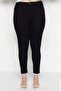 Siyah Yüksek Bel Dar Paça Esnek/Stretch Büyük Beden Skinny Jeans TBBAW23CJ00059 - 9