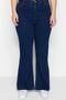 İndigo Yüksek Bel Esnek Kumaş İspanyol Paça Flare Fit Büyük Beden Jeans TBBAW23JE00001 - 8