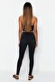 Siyah Vücudu Saran Yüksek Bel Ekstra Esnek Skinny Jeans TWOSS23JE00080 - 5