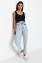 Açık Mavi Yüksek Bel Mom %100 Pamuk Non-Stretch Jeans TWOSS23JE00085 - 6