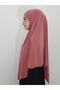 Souffle Ready Tied Large Scarf Suitable for Hijap Hajj Umrah Sandy Fabric Dried Rose - 3