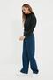 Elena Dark Blue Women's Loose Lycra 90's Super High Loose Leg Denim Palazzo Trousers