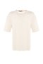 Stone Oversize/Wide Cut Crew Neck Floral Printed Short Sleeve 100% Cotton T-Shirt Tmnss21Ts1223 - 8