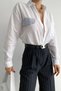 Women's White Pocket Flap Striped Single Pocket Oversize Wide Cut Cotton Shirt (Buy 1 Size Small) - 3