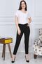 High Waist Narrow Leg Fabric Trousers with Belt Black