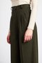 Khaki Stash Fabric Pleated Palazzo Trousers - 2