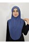 Prayer Cloth Khimar, Ready Large Scarf, Malaysia Model, Sandy Fabric Indigo for Hijap, Hac Umrah