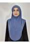 Prayer Cloth Khimar, Ready Large Scarf, Malaysia Model, Sandy Fabric Indigo for Hijap, Hac Umrah - 5