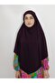 Souffle Ready Tied Peceli Large Scarf Hıjap Plum Suitable for Hajj and Umrah