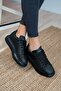 Unisex Sneaker Sports Shoes Thick Sole Black - 2