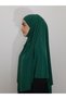 Souffle Ready Tied Peceli Large Scarf Hıjap Suitable for Hajj and Umrah Green - 3