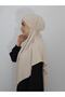 Souffle Ready Tied Large Scarf Suitable for Hijap Hajj Umrah Sandy Fabric Skin Color - 6