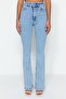 More Sustainable Açık Mavi Yüksek Bel Comfort/Esnek Flare İspanyol Paça Jeans TWOSS23JE00063 - 5
