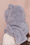 Hooded Plush Beanie Scarf Women's Welsoft Fleece Kaşkol Neck Collar Shawl Windproof Hat with Ears - 4