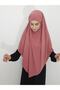 Souffle Ready Tied Large Scarf Suitable for Hijap Hajj Umrah Sandy Fabric Dried Rose - 2