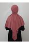 Souffle Ready Tied Large Scarf Suitable for Hijap Hajj Umrah Sandy Fabric Dried Rose - 8