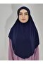 Prayer Cloth Khimar, Ready Large Scarf, Malaysian Model, Sandy Fabric for Hijap, Hajj Umrah Navy Blue - 2