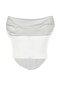 Ecru Boning Detail Knit Satin Bustier TPRSS23BS00006 - 7