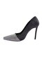 Woman's pointed toe silver stone embellished evening shoes black scuba 1643286 - 3
