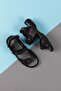 Genuine Leather Black Color Orthopedic Sole Children's Unisex Sandals - 3