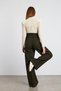 Khaki Stash Fabric Pleated Palazzo Trousers - 5