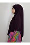 Souffle Ready Tied Peceli Large Scarf Hıjap Plum Suitable for Hajj and Umrah - 2