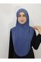 Prayer Cloth Khımar Ready Large Scarf Suitable for Hajj and Umra Hıjap Malaysia Model Indigo - 2