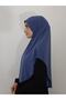 Prayer Cloth Khımar Ready Large Scarf Suitable for Hajj and Umra Hıjap Malaysia Model Indigo - 3