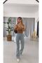 Arya Spanish Spaghetti Jeans Colorfast Blue Snow Wash Spanish Jeans High Waist Jeans - 4