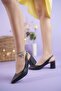 Women's Leather Open Back Heeled Shoes 3032 - 2