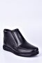 Genuine Leather Men's Black Comfort Orthopedic Daily Boots with Fur Inside