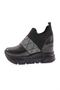Women's Stretch Silver Stone Mega Thick Sole Sneakers Shoes Black 7813116 - 3