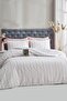 Striped Salmon Double Cotton Duvet Cover Set - 2