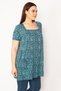 Women's Large Size Green Collar Gipe Rubber and Pocket Detailed Tunic 65n32938 - 3